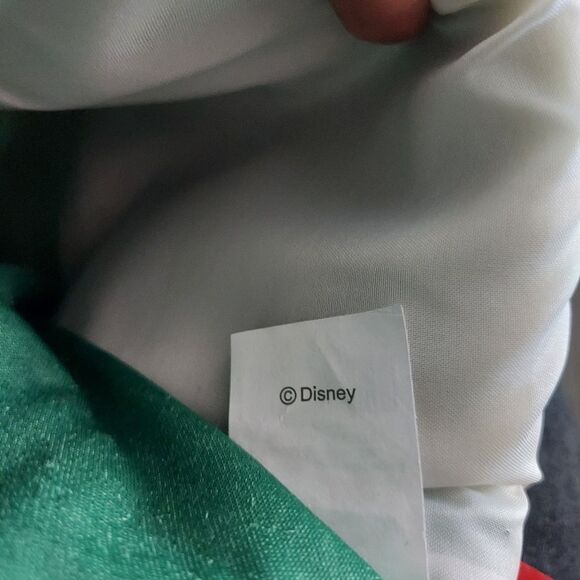 Disney Mickey Mouse Christmas Stocking Green Embroidered Plush Red Cuff - Picture 5 of 6